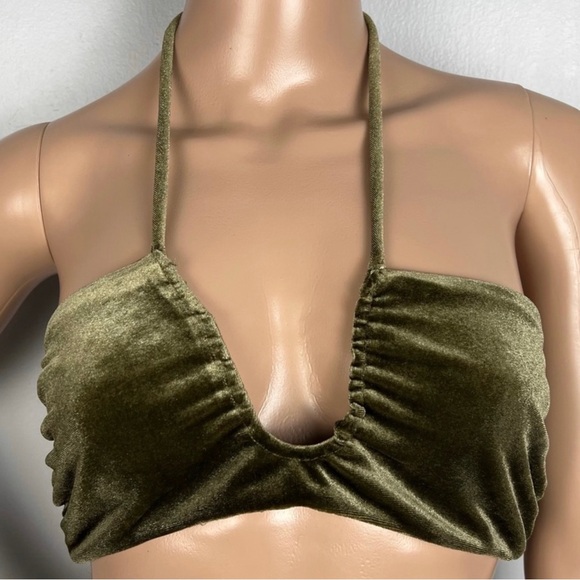 NEW RONNY KOBO REVOLVE GREEN VELVET BRA TOP - Picture 3 of 10